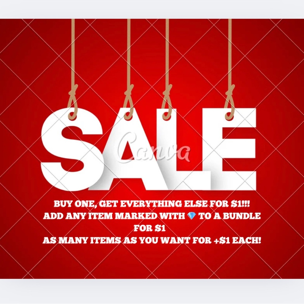 $1 SALE! 💎
BUY ONE, GET EVERYTHING ELSE FOR $1!!!